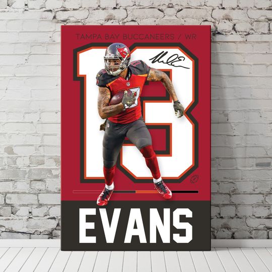 Mike Evans Tampa Bay Buccaneers Football Poster Vertical Wall Art