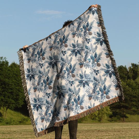 Discover Snowflake Woven Blanket - Holiday Winter Decor