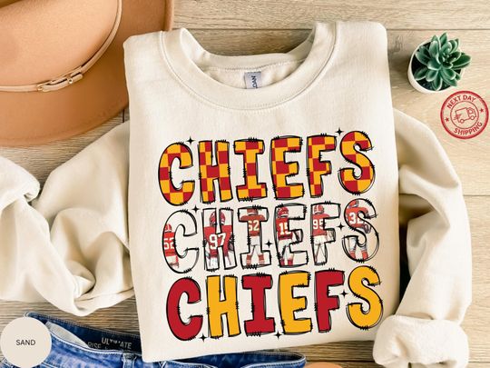 Kansas City Chiefs Football Sweatshirt, Chiefs KC Football Shirt, Let's Go Chiefs Hoodie