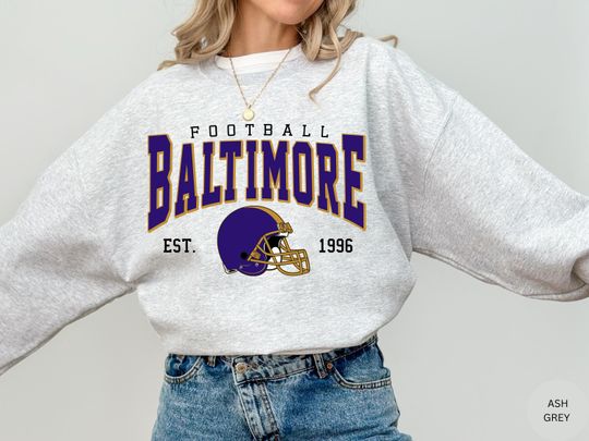 Baltimore Ravens Football Shirt Crewneck, Raven Fan Sport Gear, Game Day Sweatshirt