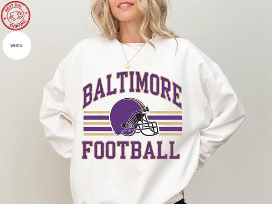 Baltimore Ravens Football Sweatshirt, Game Day Crewneck, Raven Fan Apparel