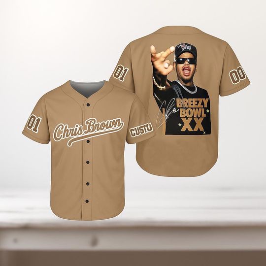 Discover Chris Brown Breezy Baseball Jersey, Chris Brown Concert Tour 2025 Gift, Rap Tour Fan Gift