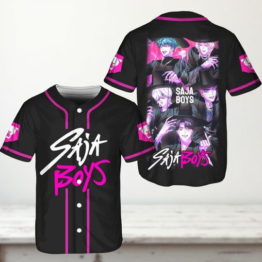 Discover Saja Boys Baseball Jersey, Anime Style Kpop Outfit, Boys Jersey Gift