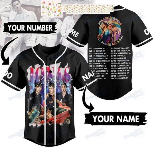 Jonas Brothers Tour 2025 Five Album. One Night Jersey