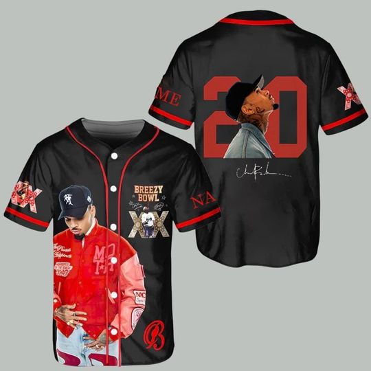 Discover Personalized Chris Brown Baseball Jersey, Chris Brown Breezy Bowl XX Jersey, Breezy Bowl XX Shirt, Chris Brown Shirt, Breezy Bowl 2025 Tee