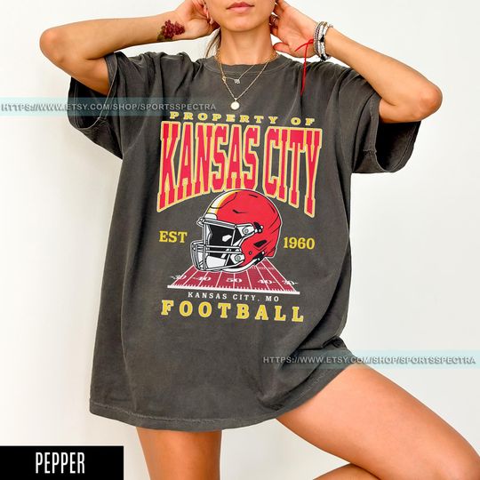 Kansas City Football Comfort Colors Vintage Style T-Shirt, Kansas City Football T-shirt, Chiefs Football T-Shirt, Kansas City Fan Gifts FBH8