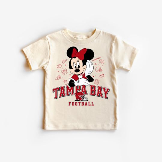 Tampa Bay Football Minnie T-Shirt, Buccaneers Kids Game Day Tee
