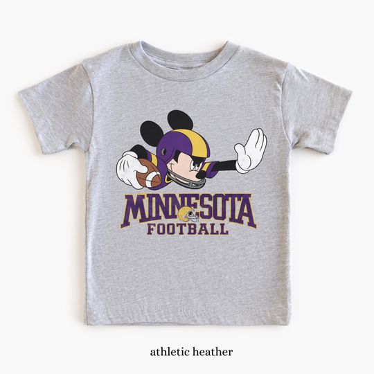 Mickey Minnesota Football Kids T-Shirt - Disney-Inspired Game Day Apparel for Young Fans