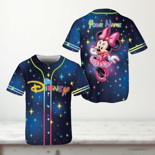 Disneyland Minnie Baseball Jersey, Disney Minnie Baseball Kids Shirt, Disney Castle Firework Shirt, Matching Group Baseball Jersey