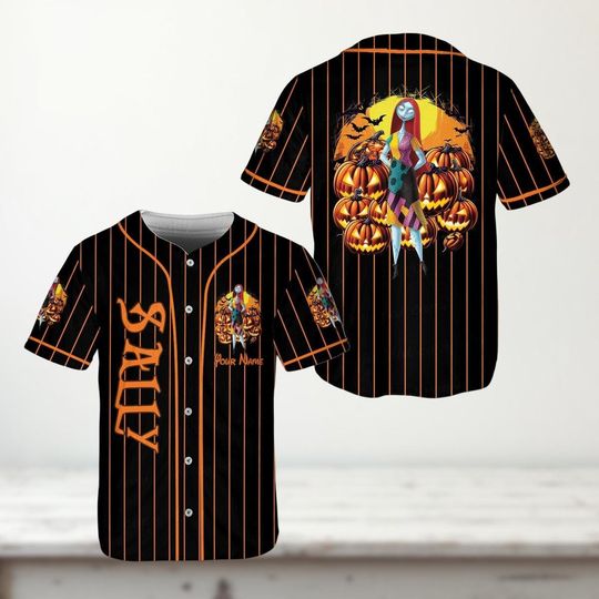 Discover Sally Halloween Baseball Jersey, Nightmare Before Christmas Halloween Jersey Shirt, Custom Spooky Fall Disney Outfit