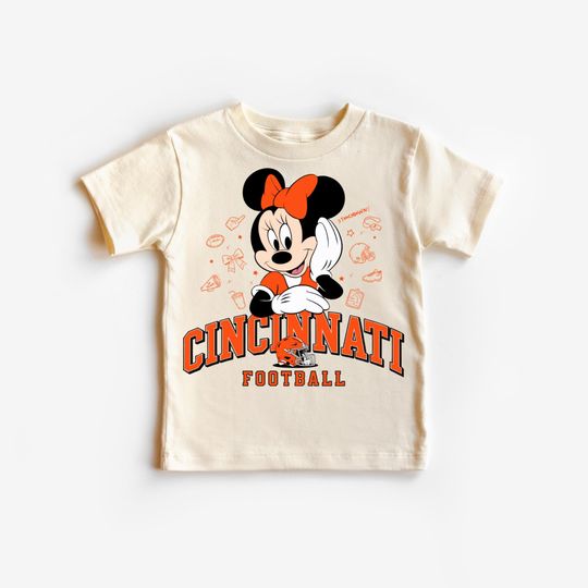 Cincinnati Football Minnie T-Shirt, Kids Game Day Tee, Disney Football Shirt