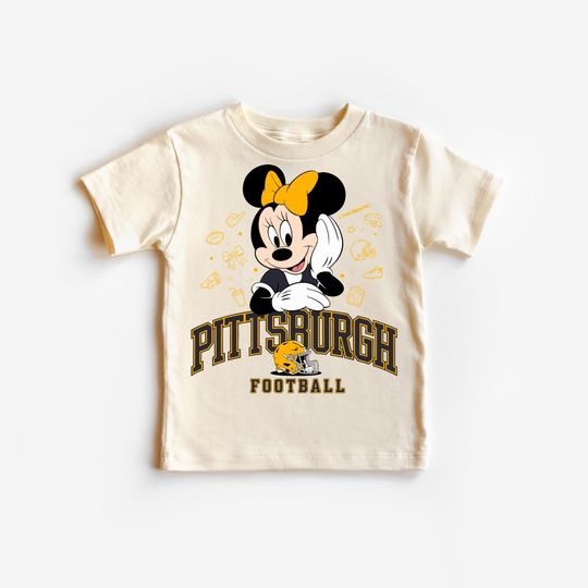 Discover Pittsburgh Football Minnie T-Shirt, Kids Game Day Tee, Football Disney Shirt