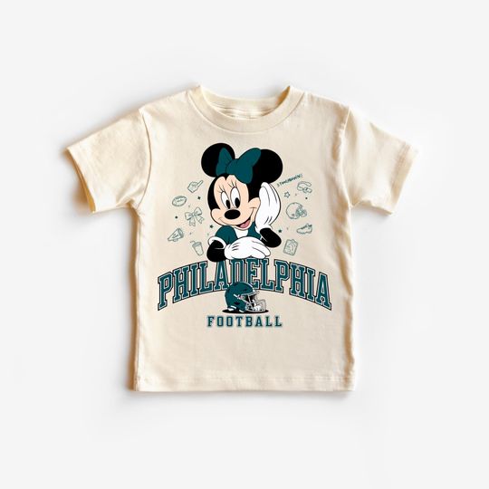 Discover Philadelphia Football Minnie T-Shirt, Kids Game Day Tee, Disney Football Shirt