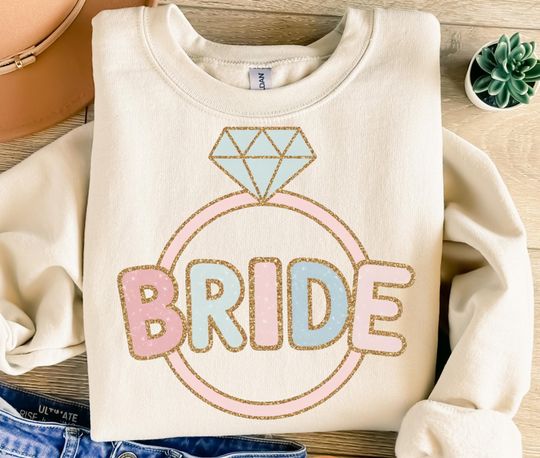Discover Bride Png Sublimation Design for Sweatshirts, Engagement Ring and Bachelorette Party