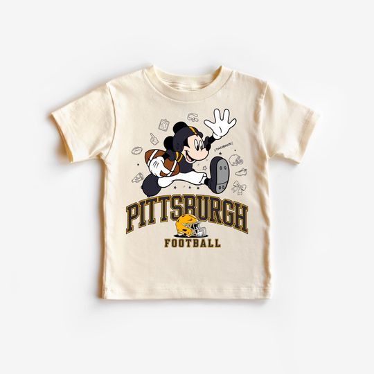Mickey Pittsburgh Kids Football T-Shirt  Cute Game Day Top