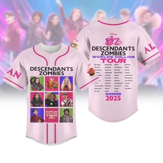 Descendants Zombies Shirt, Disney Zombies 4 Baseball Jersey