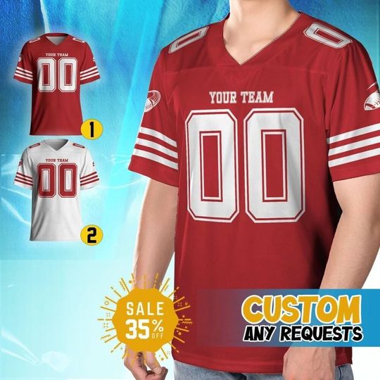 Discover Personalized Name & Number jersey, Custom Famous Team SF49er Football Jersey Shirt Collection, American Football Fan, Game Day Outfit