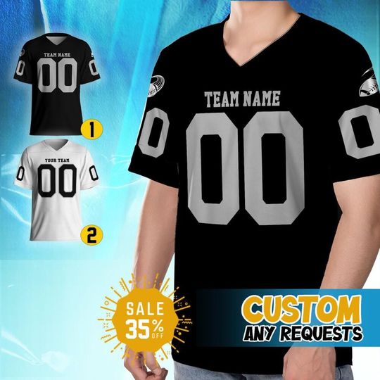 Discover Personalized Sports Fan Gear, Custom Team Raider Football Jersey Collection, Game Day American Football Fans, Gift for Him