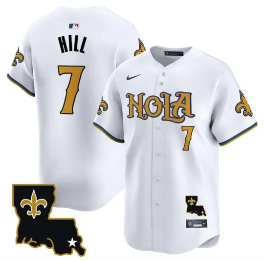 Discover New Orleans Saints Taysom Hill #7 White Baseball Jersey