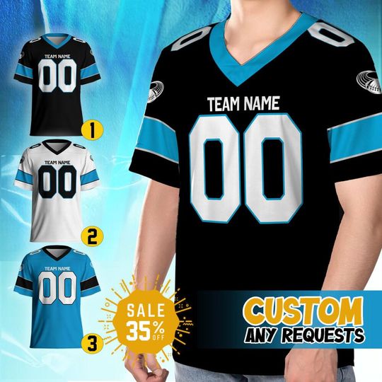 Discover Custom Adult kid Team Panther Football Jersey Collection, Personalized Name & Number Sports, American Football Fan, Game Day Outfit