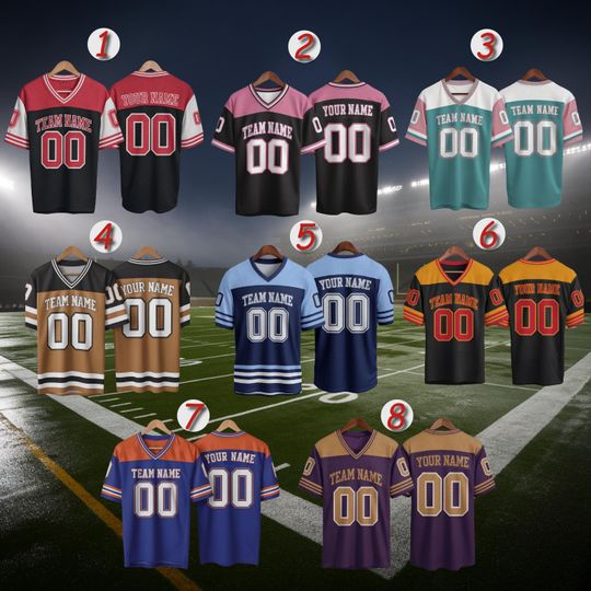 Discover Custom Name & Number Football Jersey, Personalized Team Uniform, Football Shirts