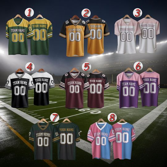 Discover Custom Name & Number Football Jersey, Personalized Team Uniform, Football Shirts
