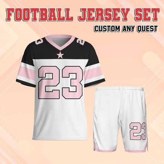 Discover Custom Name And Number Pink Football Jersey, Custom Football Jersey for Kids Youth Adult