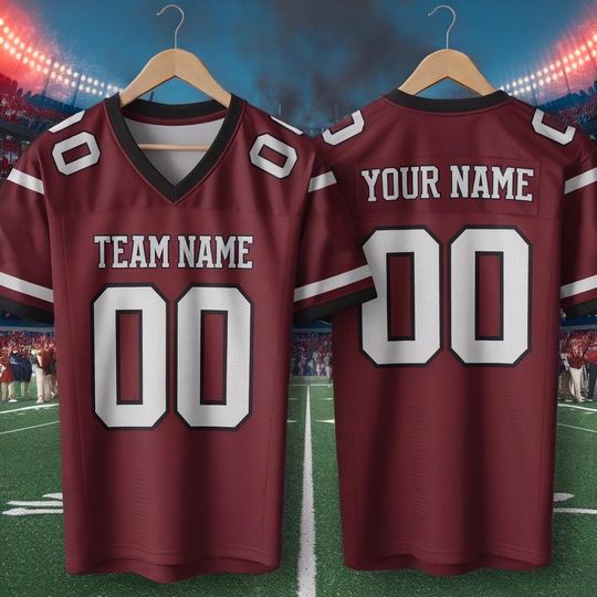Custom America Team Football Game Jersey, Cardinal Football Jersey With Team Name Number
