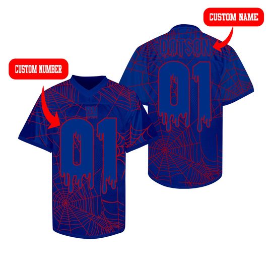 Personalized New York Giants Halloween Football Jersey, Custom Name and Number football Shirt, Spooky Sports Fan Gift Apparel