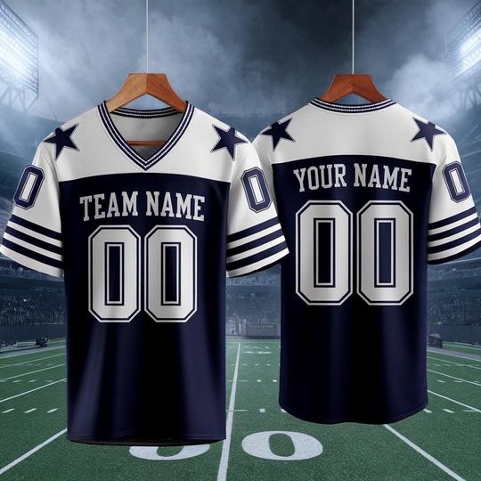 Custom America Team Football Game Jersey, Retro Navy Jersey With Team Name Number