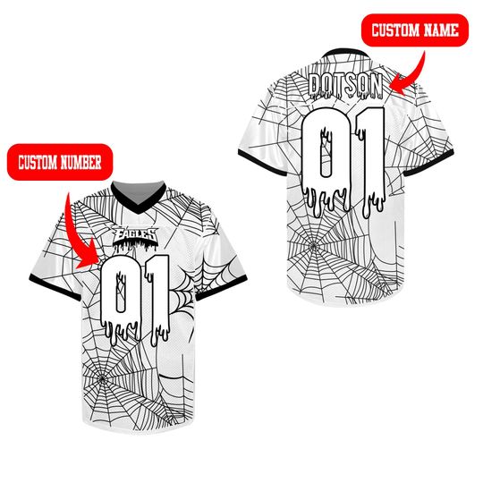 Personalized Philadelphia Eagles Halloween Football Jersey, Custom football Fan Shirt,Limited Edition Spooky Merch,Stadium Game Day Outfit Unisex