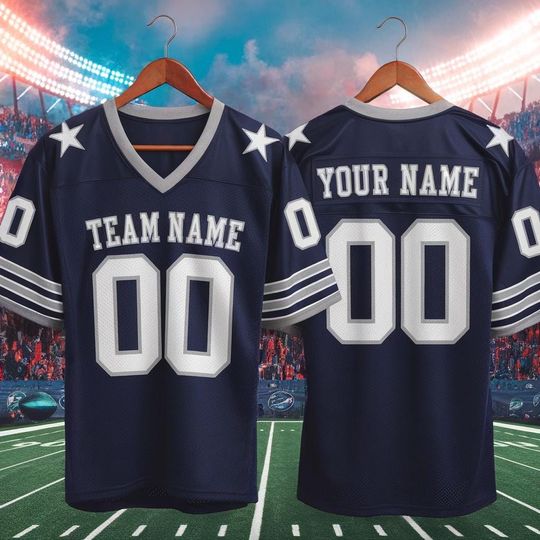 Discover Personalized America Team Football Game Jersey, Navy Jersey With Team Name Number