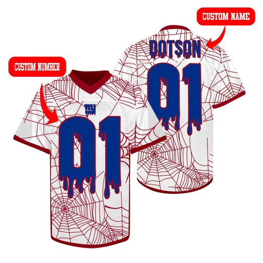 Personalized New York Giants Halloween Football Jersey, Custom football Fan Shirt, Spooky Stadium Game Day Outfit, Unique Trick or Treat Gift