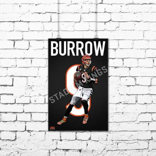Discover Joe Burrow Poster Cincinnati Bengals Home Jersey Wall Art Print