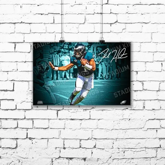 Discover Facsimile Signature Philadelphia Eagles Jalen Hurts Spotlight Poster