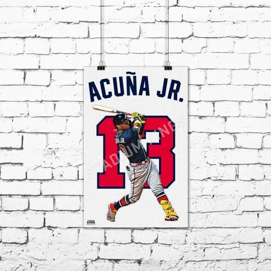 Discover Ronald Acuna Jr. Atlanta Braves Home Jersey Wall Art