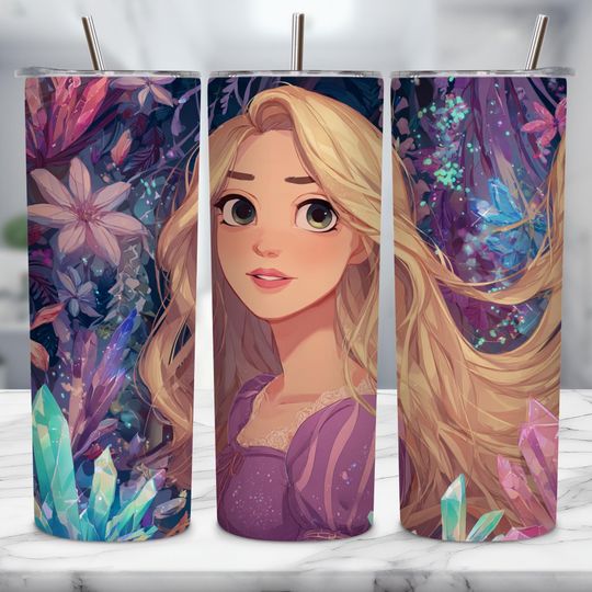 Discover Cute Rapunze Tumbler with Lid and Straw, Daughter Gift