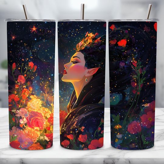 Discover Floral Girl Tumbler, Sublimation Tumbler Wrap, 20oz Skinny Tumbler, Digital Download PNG, Boho Tumbler Wrap, Villian Tumbler, KIds Tumbler