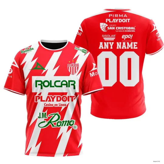 Discover Necaxa 2025 Soccer 3D T-Shirt with Lightning Bolt Pattern