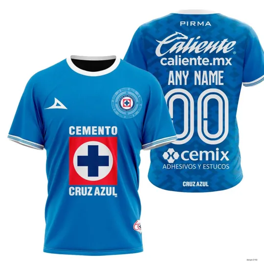 Discover Personalized LIGA MX Cruz Azul 3D Soccer Jersey 2024-2025 Home Blue