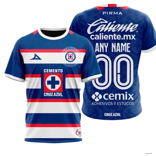Discover Personalized LIGA MX Cruz Azul 2025 Goalkeeper Away Shirt 3D Mexico Soccer Tee