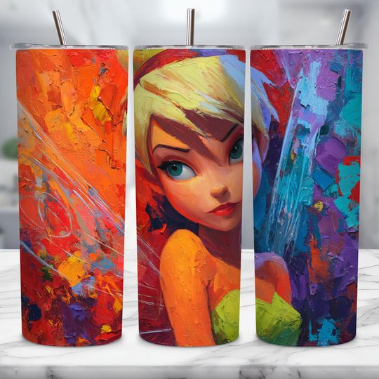 Tinker-bell Tumbler with Lid and Straw