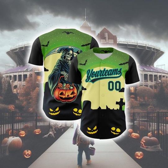 Personalized Halloween Horror Baseball Jersey - Custom Light Pink Black Silver 3D Jersey