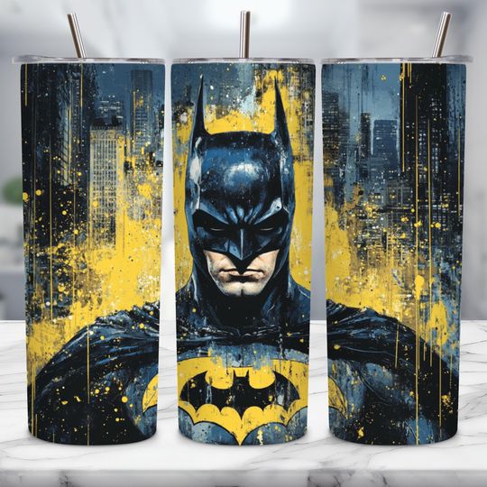 Superhero Tumbler with Lid and Straw