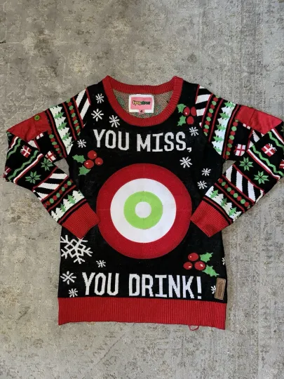 Discover Tipsy Elves Ugly Christmas Sweater Drinking Game Womens XS Balls not included!