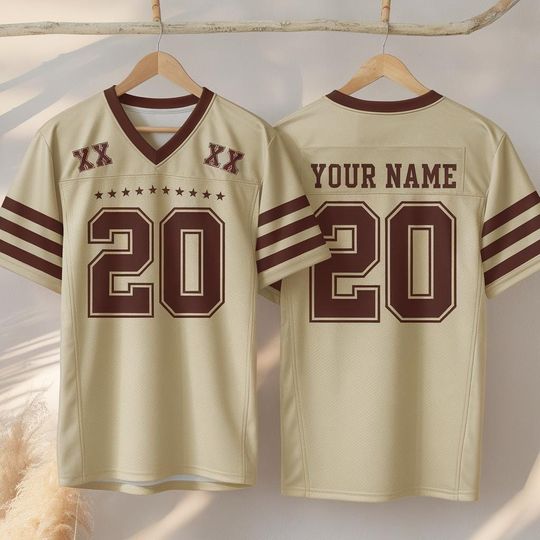 Custom Football Jersey with Name and Number, Personalized Concert & Game Day Outfit