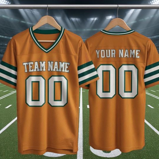 Custom Orange America Football Game Jersey, Football Jersey With Your Team Name