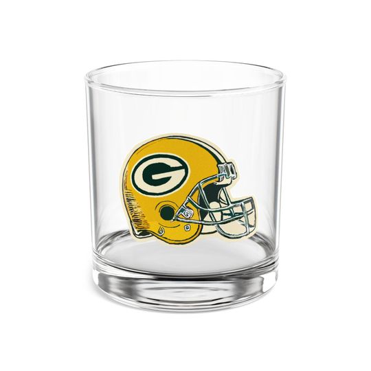 Green Bay Packers Helmet Rocks Glass - Unique Football Fan Gift - Rocks Glass, 10oz