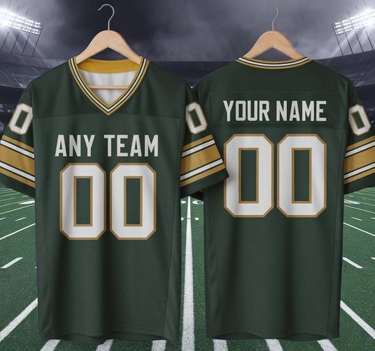 Discover Custom America Green Football Jersey, Football Jersey With Team Name Number, Football Season Shirt, Gift for Football Fan, Game Day Outfit