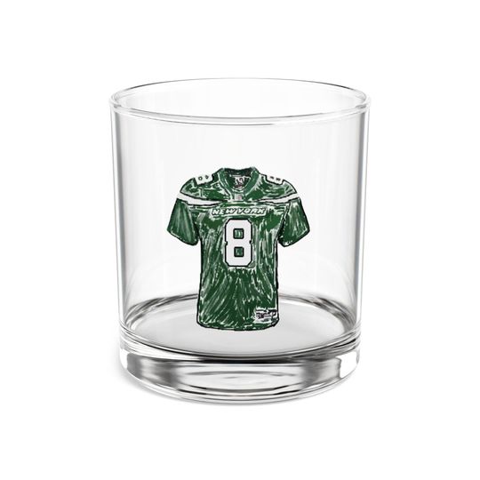 Discover Jets-Inspired #8 Rodgers Jersey Rocks Glass - Unique Football Gift Rocks Glass, 10oz